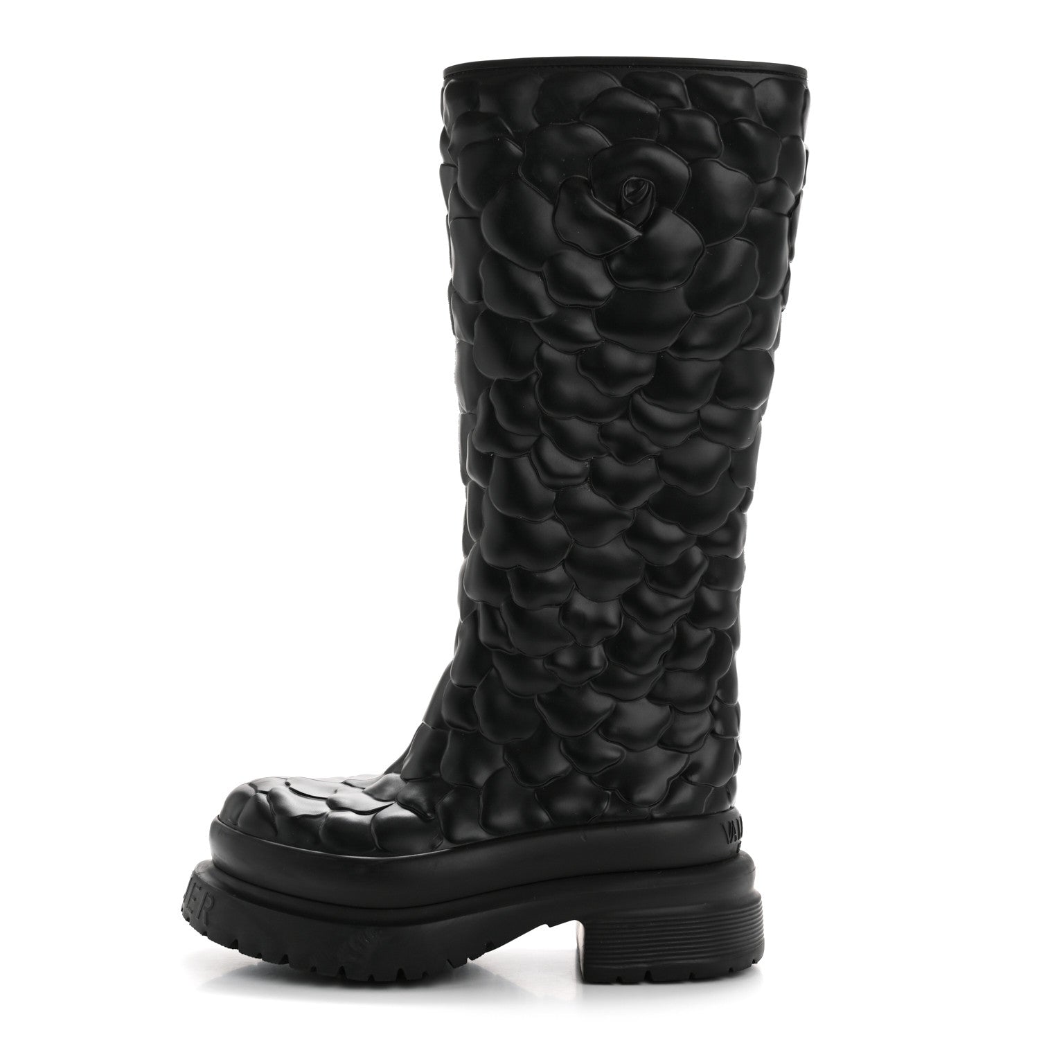 Valentino Garavani Rubber Atelier 03 Rose Edition 30/50mm Tall Rainboots 35 Black 1 of 9