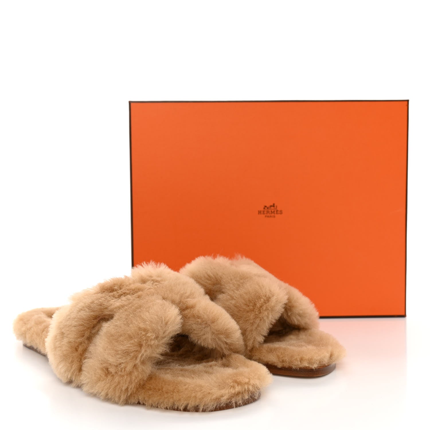 Hermes Woolskin Oran Sandals 39.5 Beige Argile 8 of 8