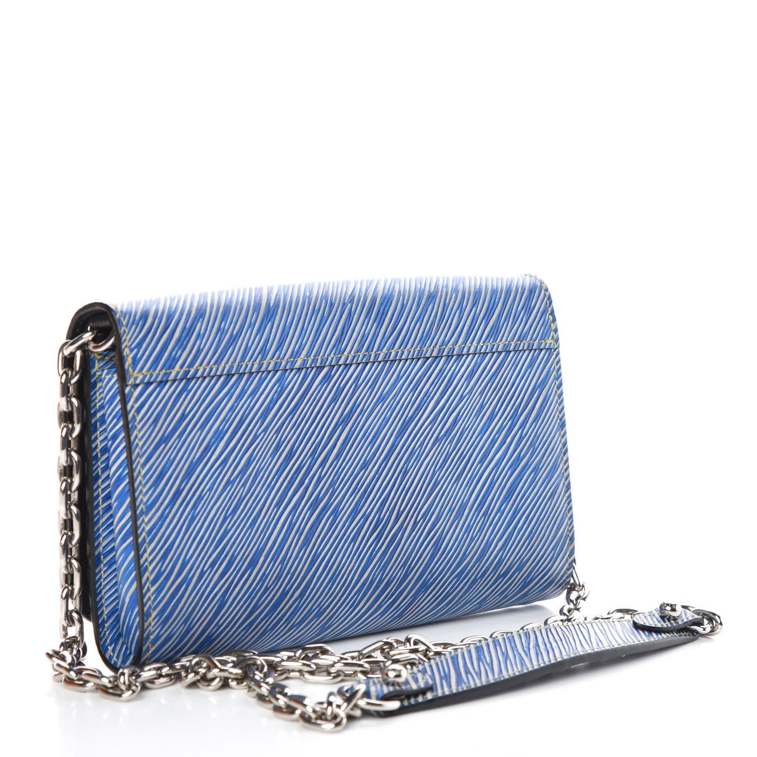 Louis Vuitton Epi Embellished Twist Chain Wallet Denim Light 3 of 7