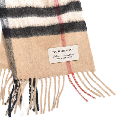 Burberry Cashmere Giant Check Fringe Scarf Camel 3 of 4