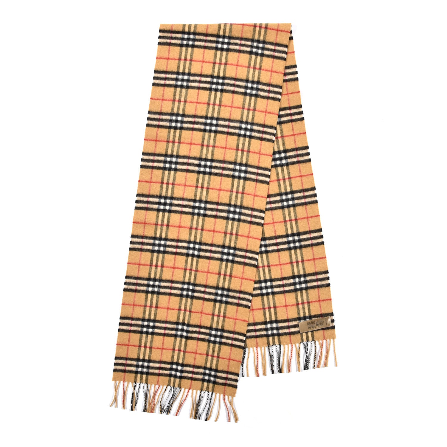 Burberry Cashmere House Check Fringe Scarf Archive Beige 2 of 5