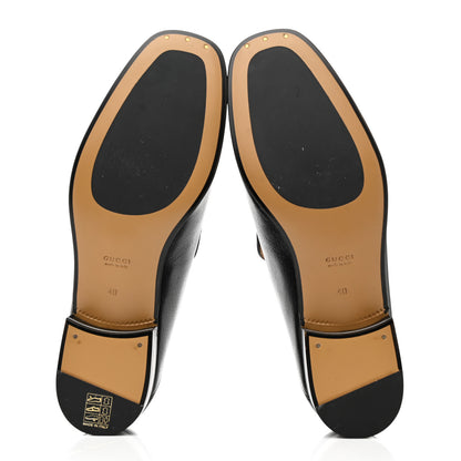 Gucci Goatskin Womens Horsebit Mid-Heel Loafers 40 Black 5 of 10