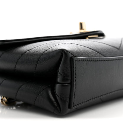 Chanel Calfskin Chevron Stitched Coco Waist Bag Black 9 of 10