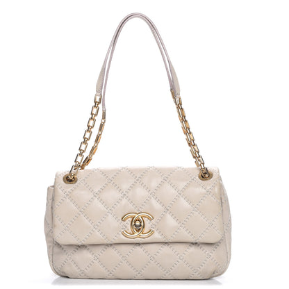 Chanel Calfskin Quilted Retro Chain Flap Beige 1 of 9