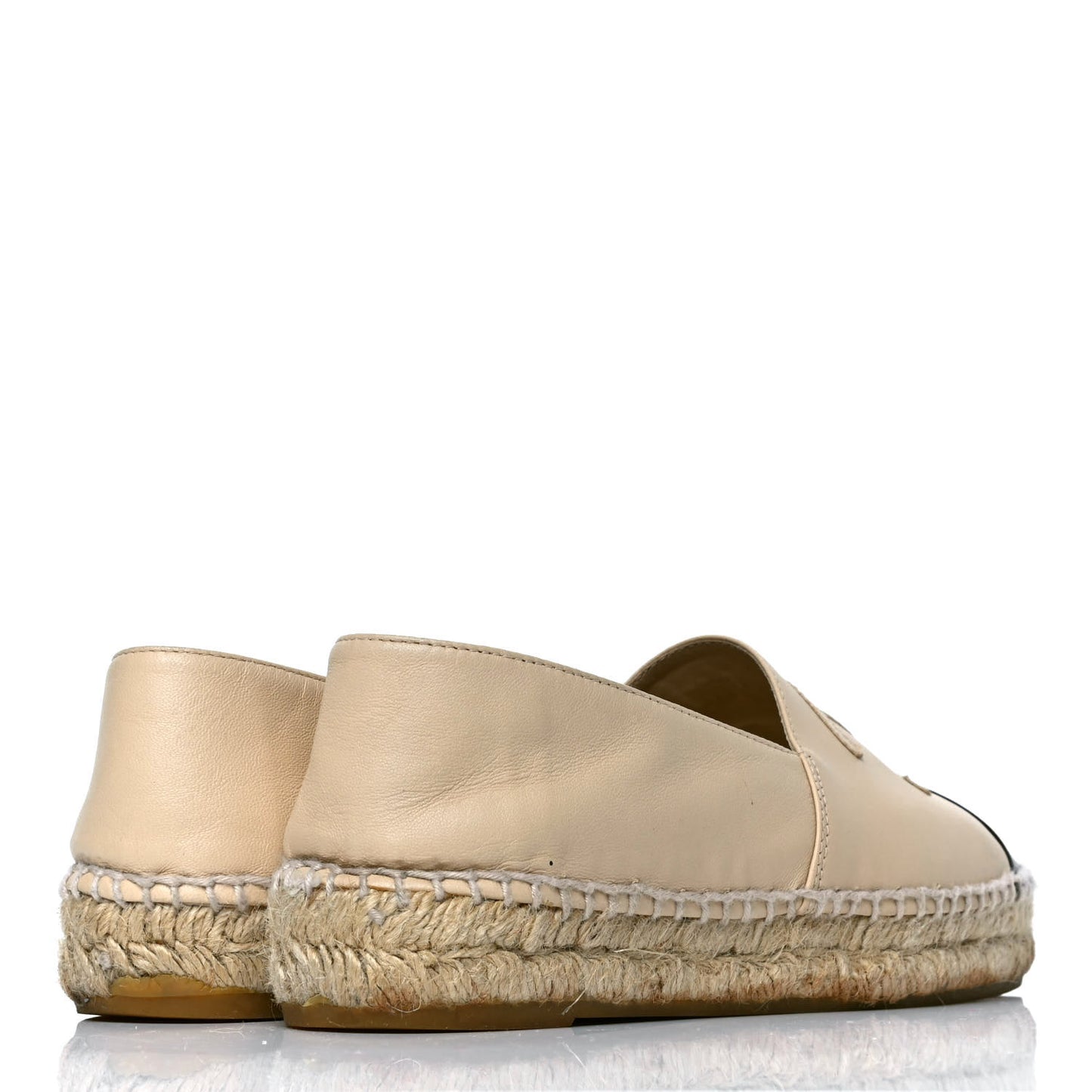 Lambskin CC Espadrilles 35 Beige Black