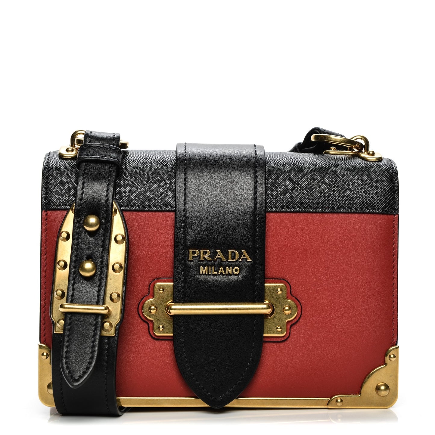 City Calf Saffiano Cahier Bag Fuoco Black