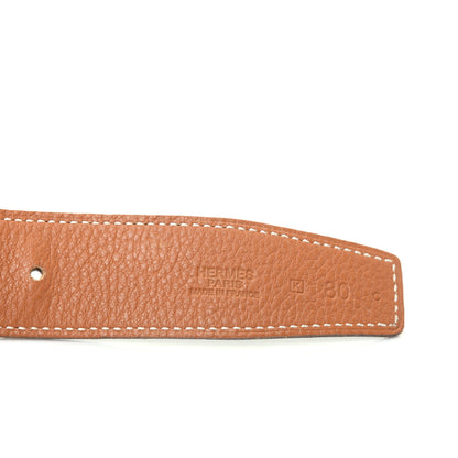 Hermes Box Togo 32mm Idem Belt 80 Black Gold 3 of 6