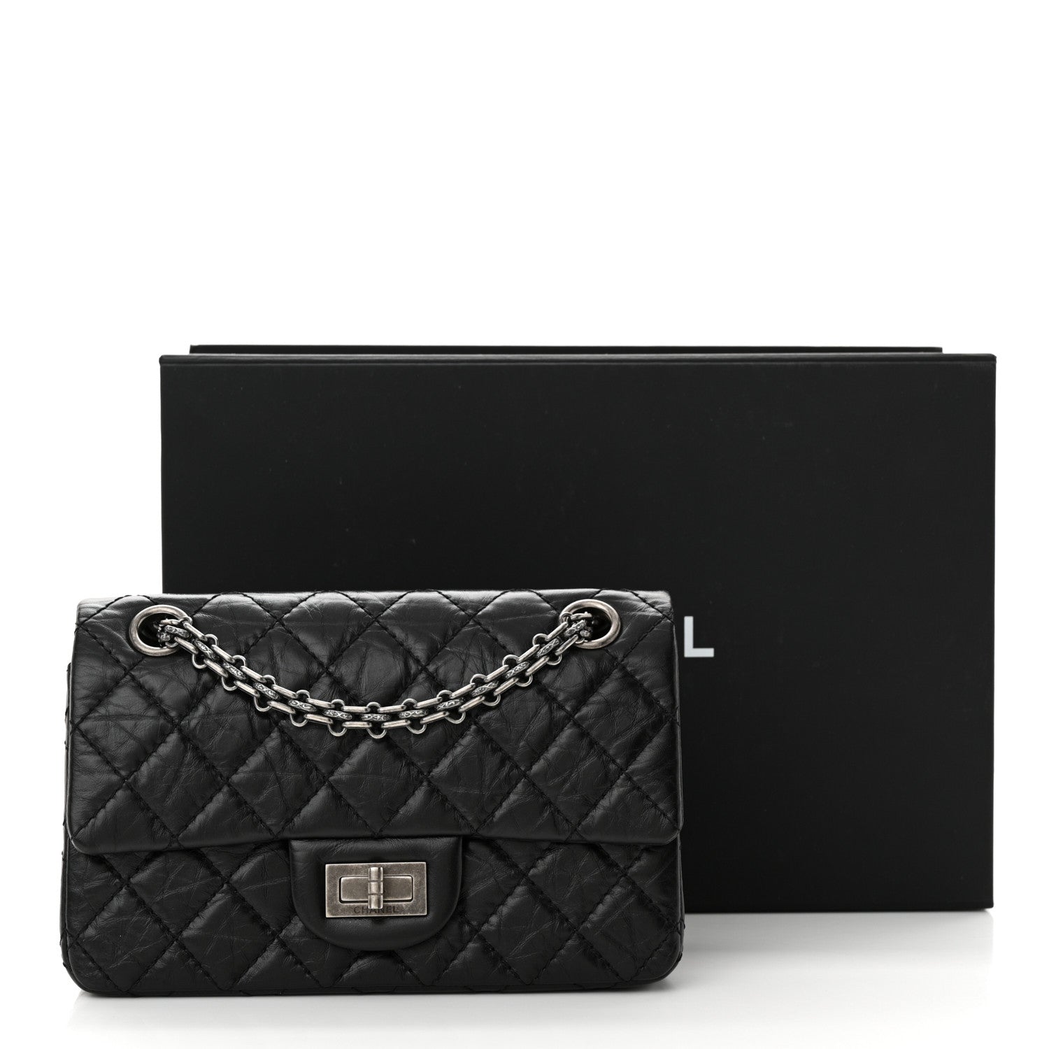 Chanel Aged Calfskin Quilted 2.55 Reissue Mini Flap Black 11 of 11
