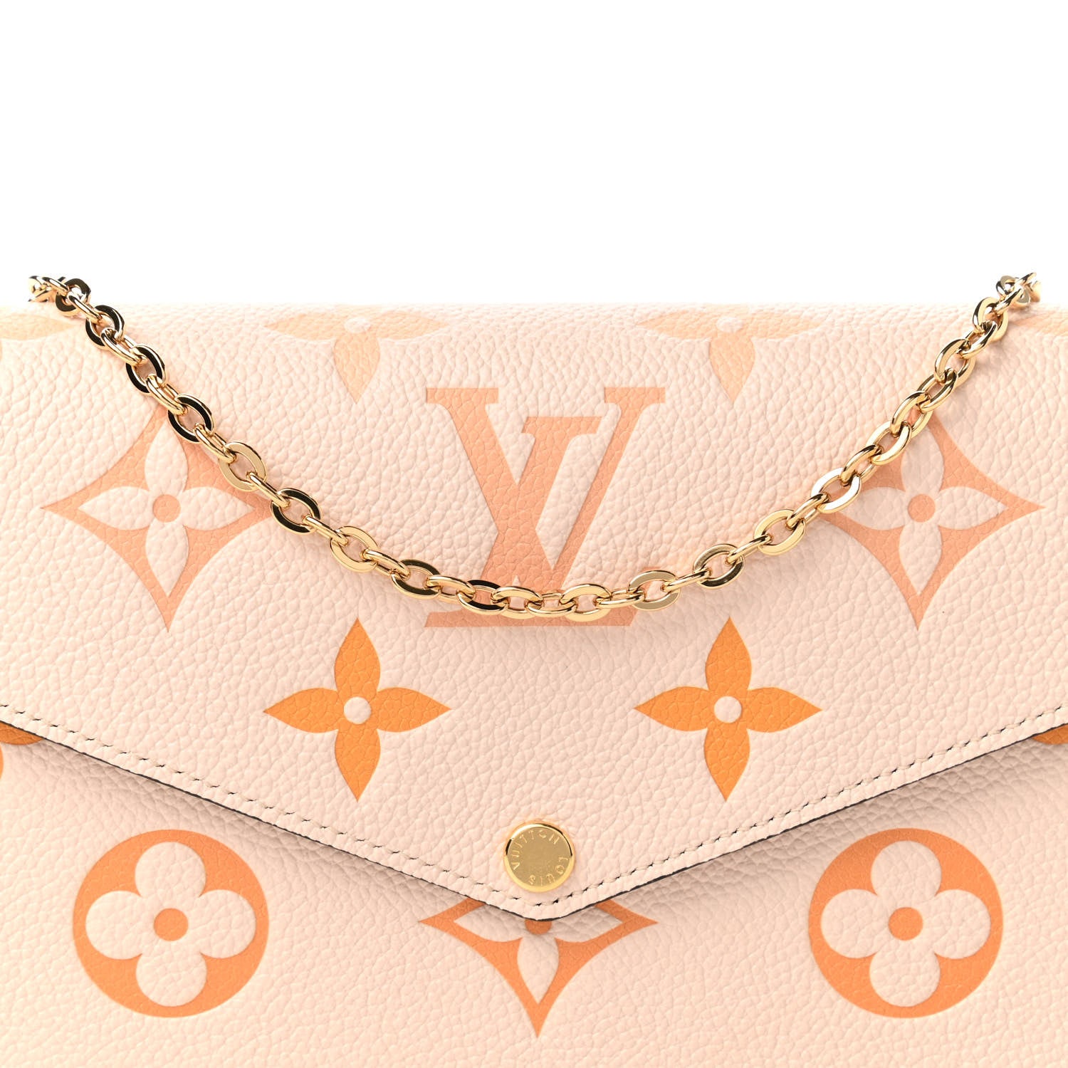 Louis Vuitton Empreinte Monogram Giant By The Pool Felicie Pochette Chain Wallet Cream Saffron 9 of 11