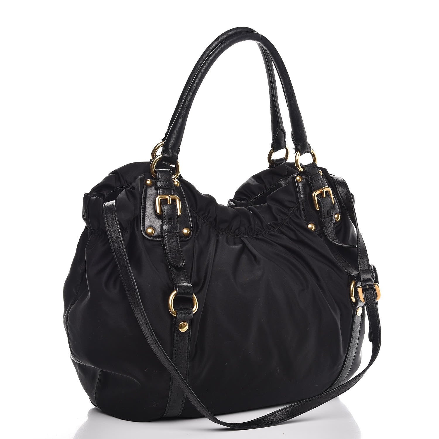Prada Tessuto Nylon Jacquard Logo Tote Nero Black 4 of 19