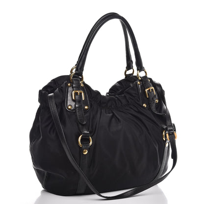 Prada Tessuto Nylon Jacquard Logo Tote Nero Black 4 of 19