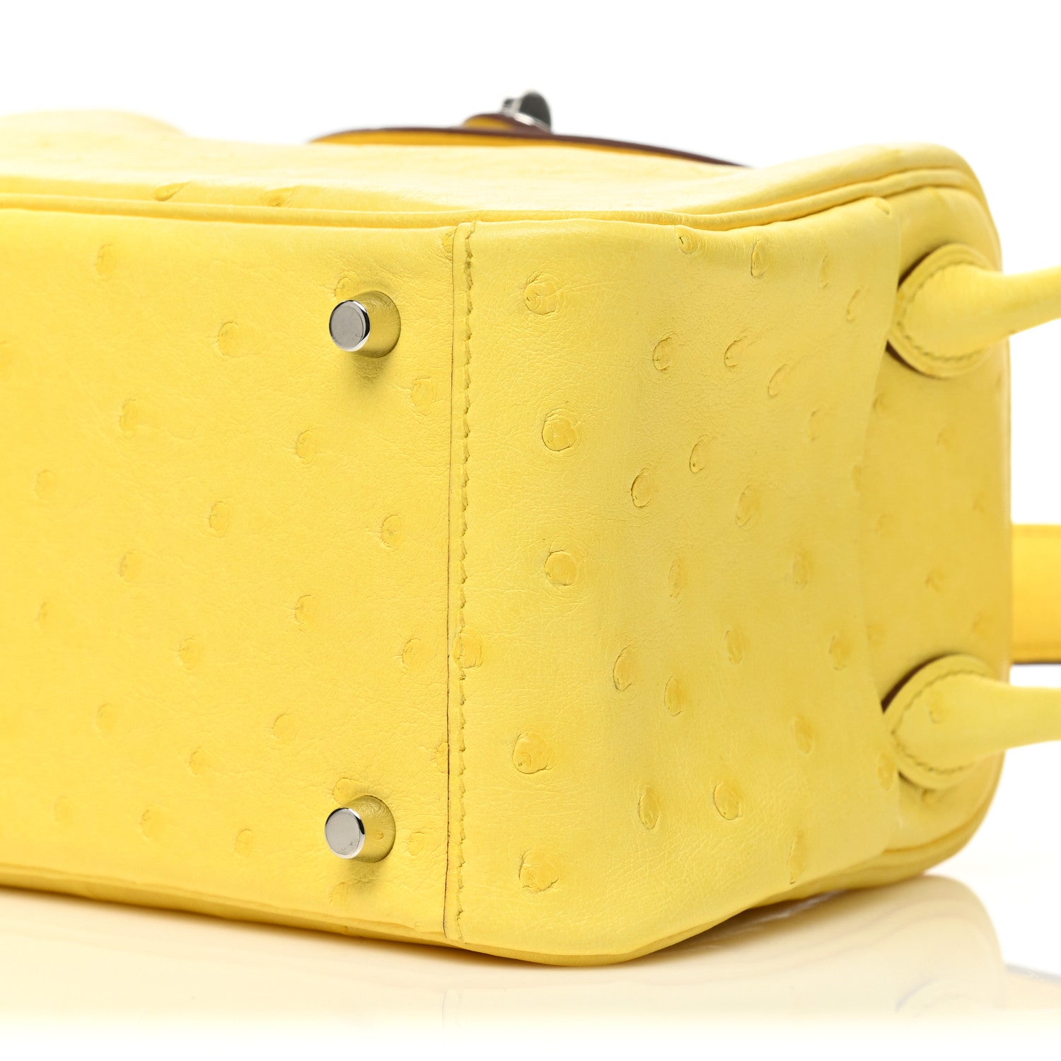 Hermes Ostrich Mini Lindy 20 Jaune Citron 7 of 7