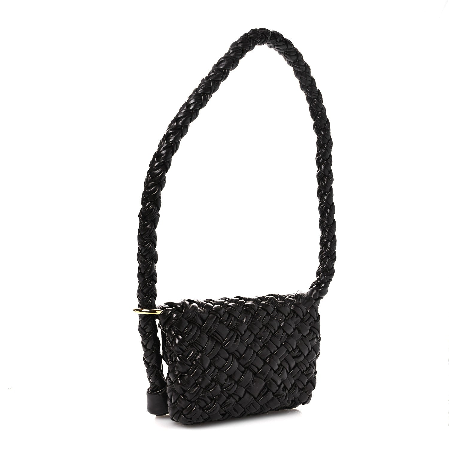Bottega Veneta Calfskin Foulard Intreccio Kalimero Città Shoulder Bag Fondant 3 of 10