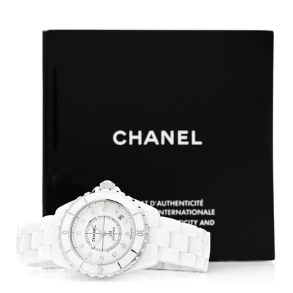 Chanel Stainless Steel Ceramic Diamond 38mm J12 Automatic Watch White 5 of 5