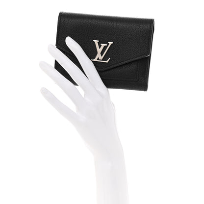 Louis Vuitton Soft Calfskin My Lockme Compact Wallet Black 2 of 10
