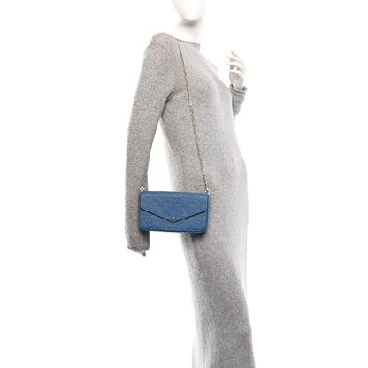 Louis Vuitton Empreinte Pochette Felicie Chain Wallet Blue Jean 2 of 11