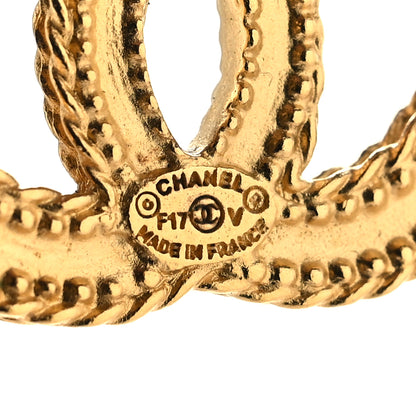 Chanel CC Drop Earrings Matte Gold 4 of 5