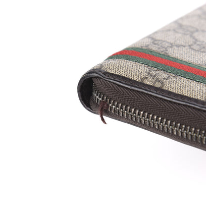 Gucci GG Supreme Monogram Web Zip Around Wallet Brown 7 of 7