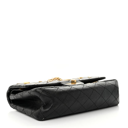 Chanel Calfskin Quilted Spoon Charms Brasserie 2.55 Reissue 225 Flap Black 4 of 14