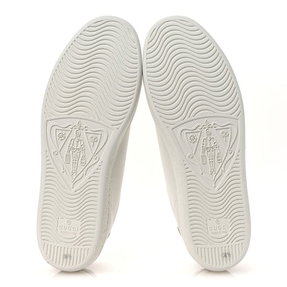 Gucci Calfskin Interlocking G Perforated Womens Ace Sneakers 38.5 White Grey Sky 7 of 13