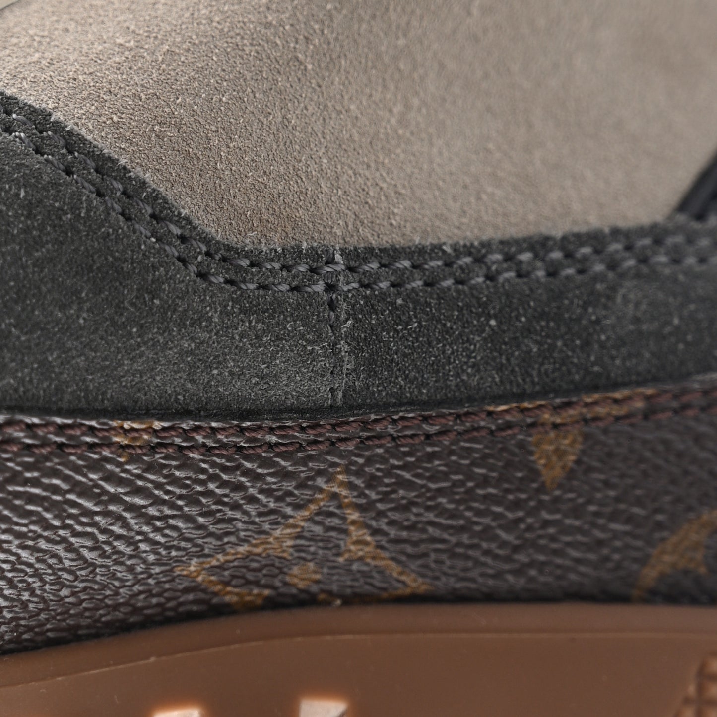 Suede Calfskin Monogram Laureate Platform Desert Boots 37 Grey