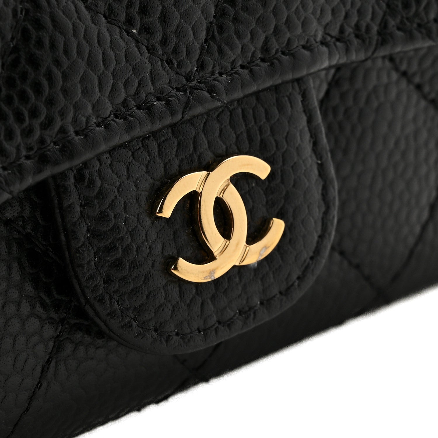 Chanel Caviar Quilted Flap Card Holder Wallet Black 9 of 9