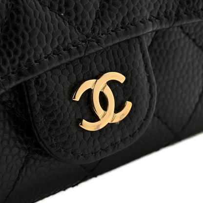 Chanel Caviar Quilted Flap Card Holder Wallet Black 9 of 9