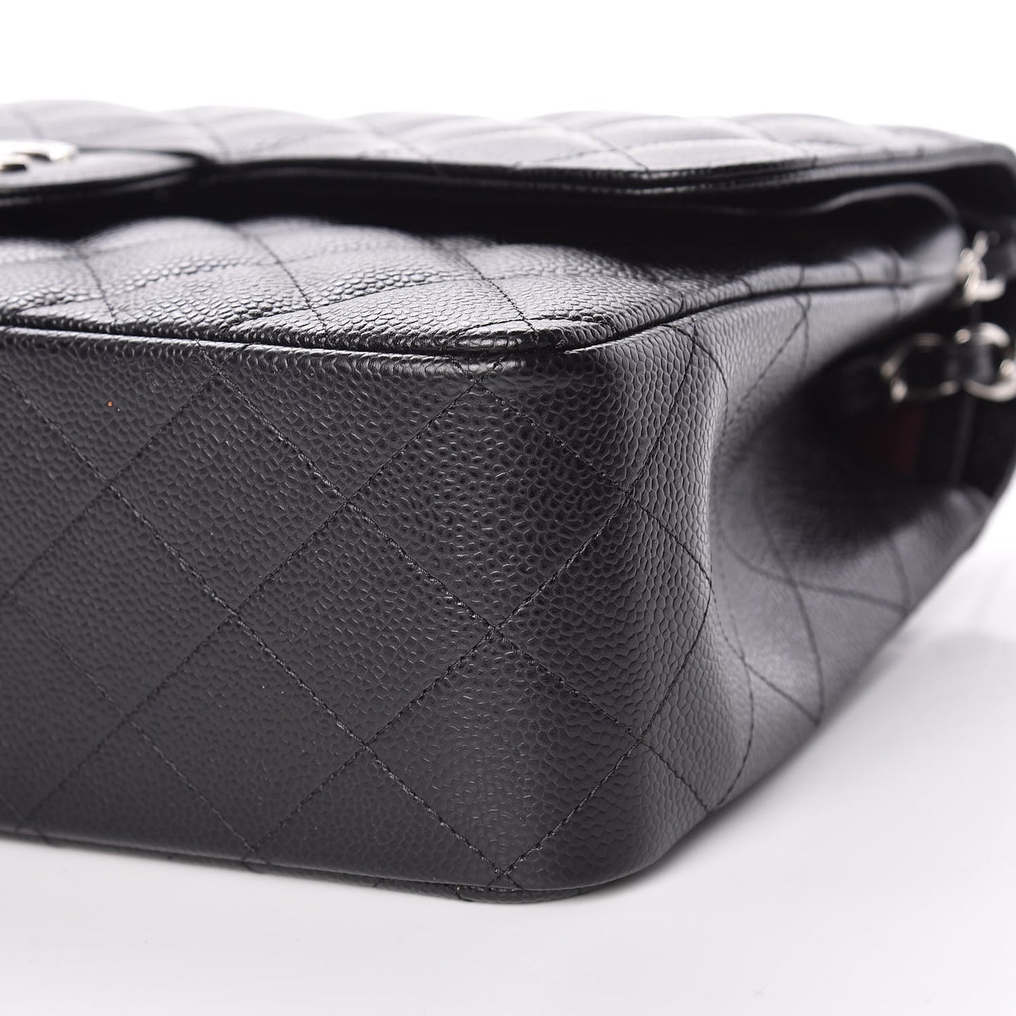 Caviar Quilted Jumbo Double Flap Black
