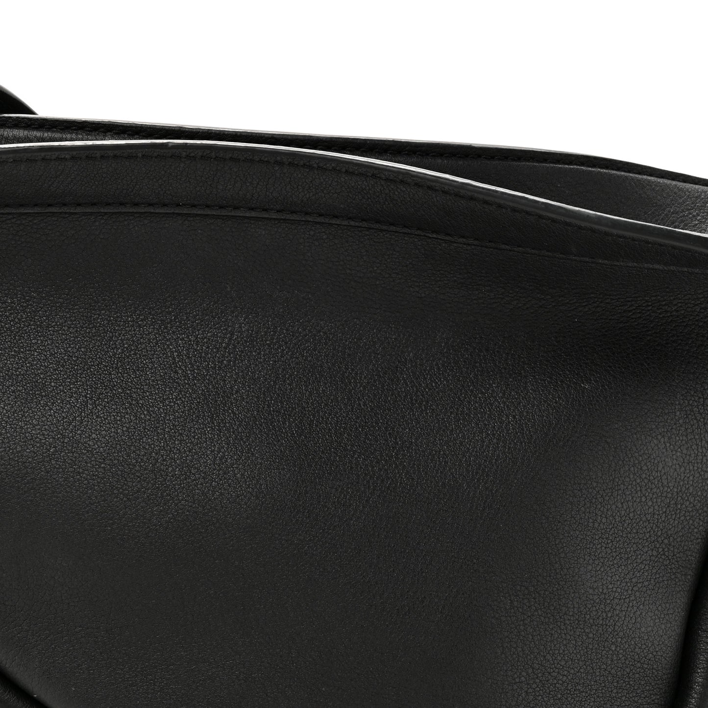 Grained Calfskin Small Slouchy Banana Bag Black