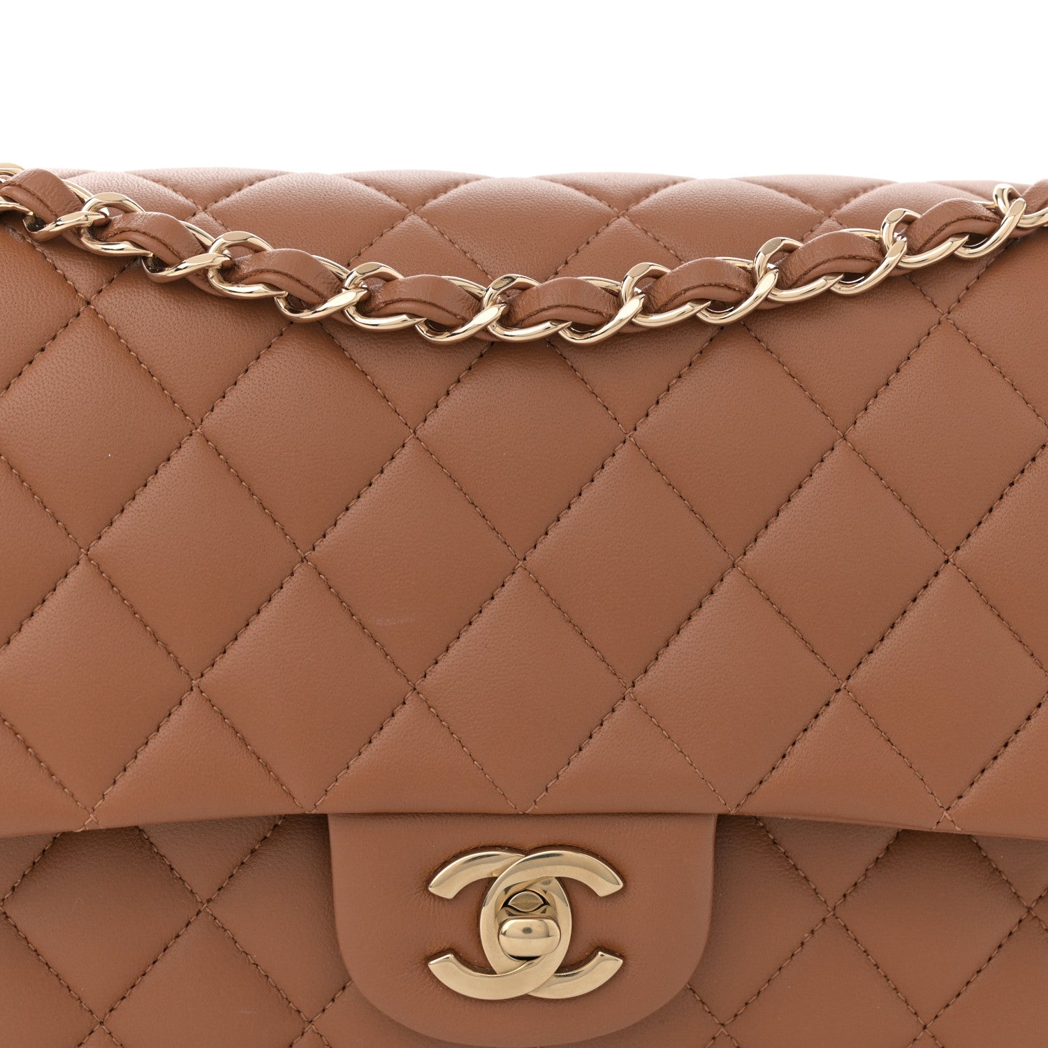 Chanel Lambskin Quilted Medium Double Flap Brown 8 of 11