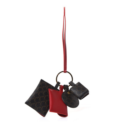 Celine Triomphe Lambskin Multi Key Ring Coin Card Case 3 of 8