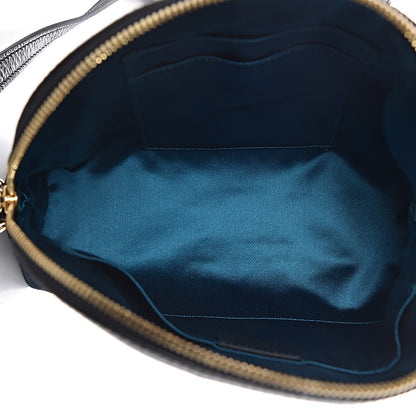Gucci Suede Patent Dragon Embroidered Small Ophidia Dome Shoulder Bag Blue Multicolor Black 5 of 11