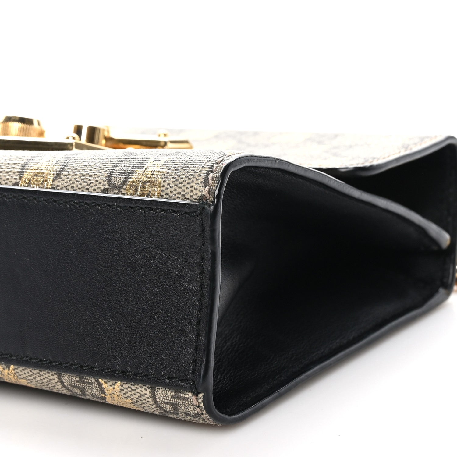 Gucci GG Supreme Monogram Bees Small Padlock Shoulder Bag Black 10 of 10