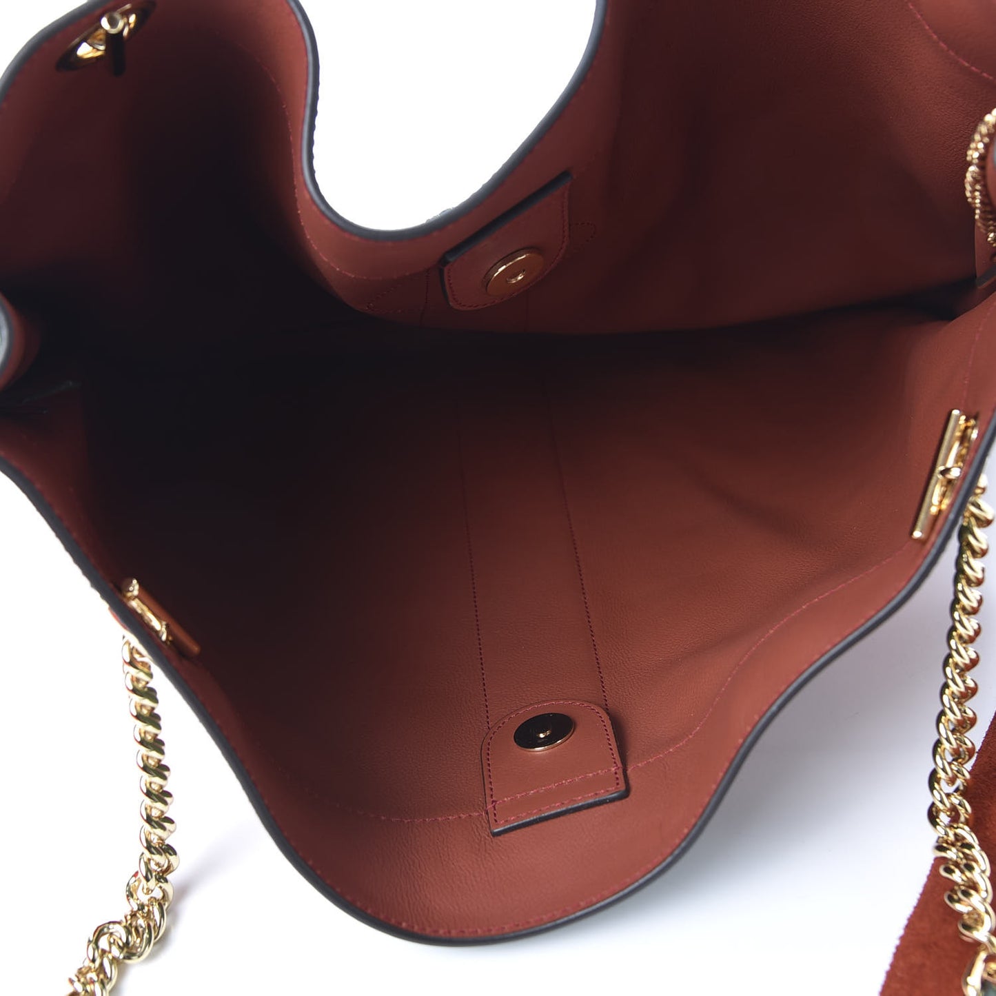 Suede Calfskin Large Rajah Chain Tote Hibiscus Red Green