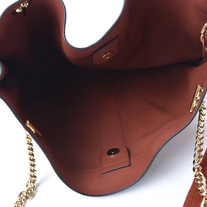 Gucci Suede Calfskin Large Rajah Chain Tote Hibiscus Red Green 5 of 10