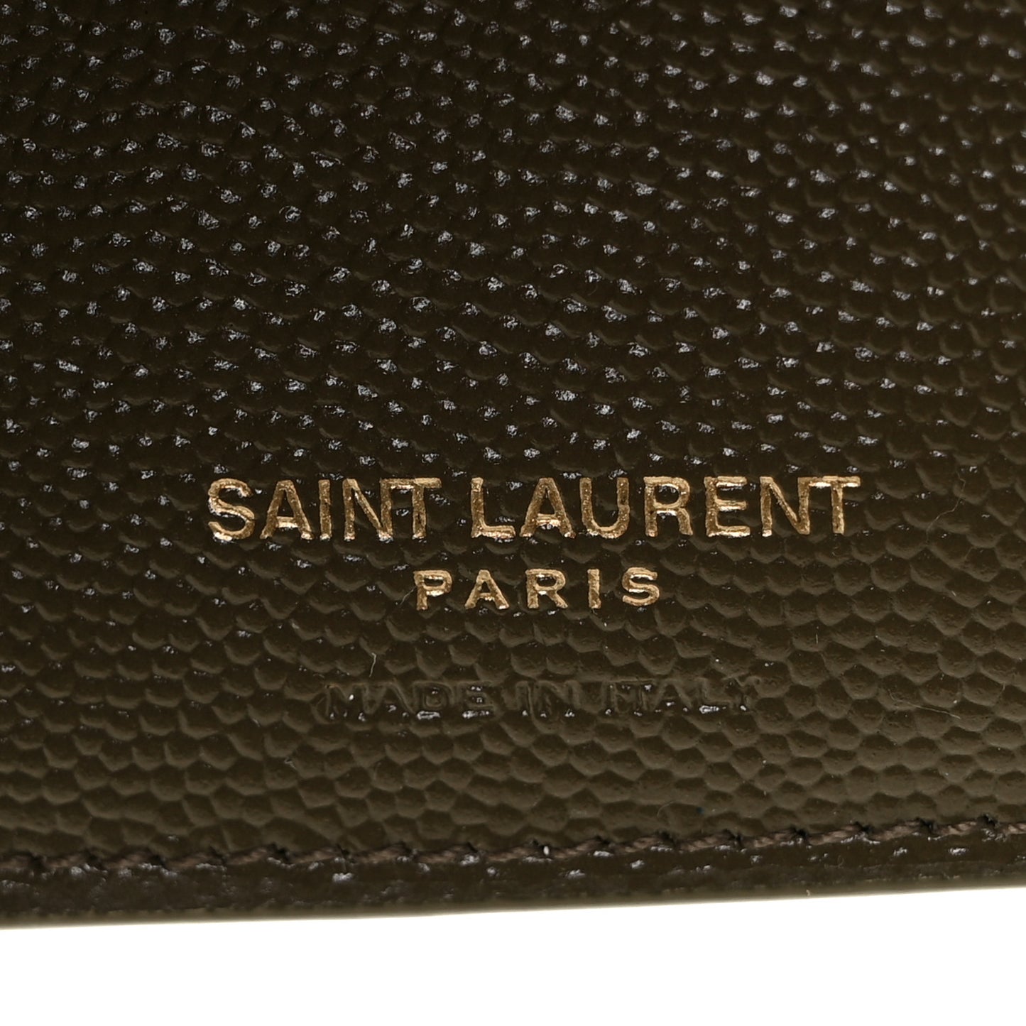 Grain De Poudre Mixed Matelasse Triquilt Monogram Compact Tri Fold Wallet Military Olive