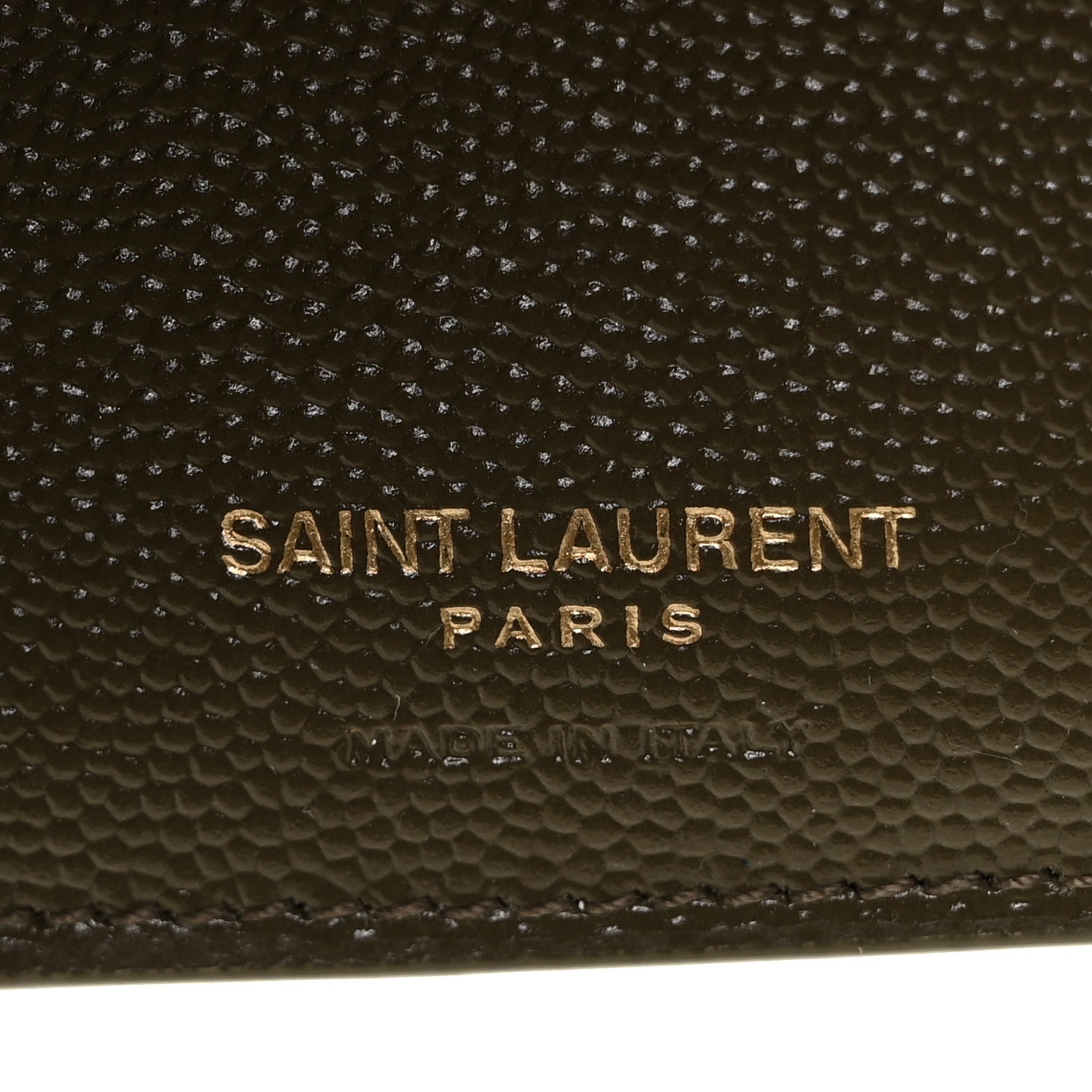 Saint Laurent Grain De Poudre Mixed Matelasse Triquilt Monogram Compact Tri Fold Wallet Military Olive 6 of 9