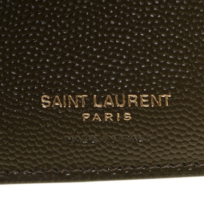 Saint Laurent Grain De Poudre Mixed Matelasse Triquilt Monogram Compact Tri Fold Wallet Military Olive 6 of 9