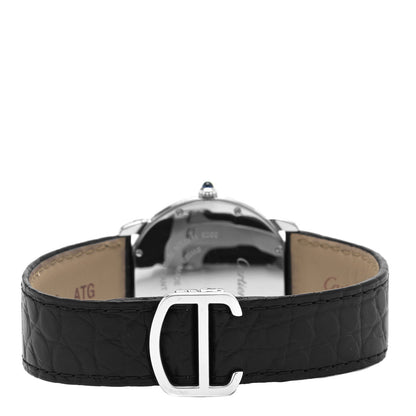 Cartier Stainless Steel Alligator 36mm Ronde Solo Quartz Watch 3 of 5