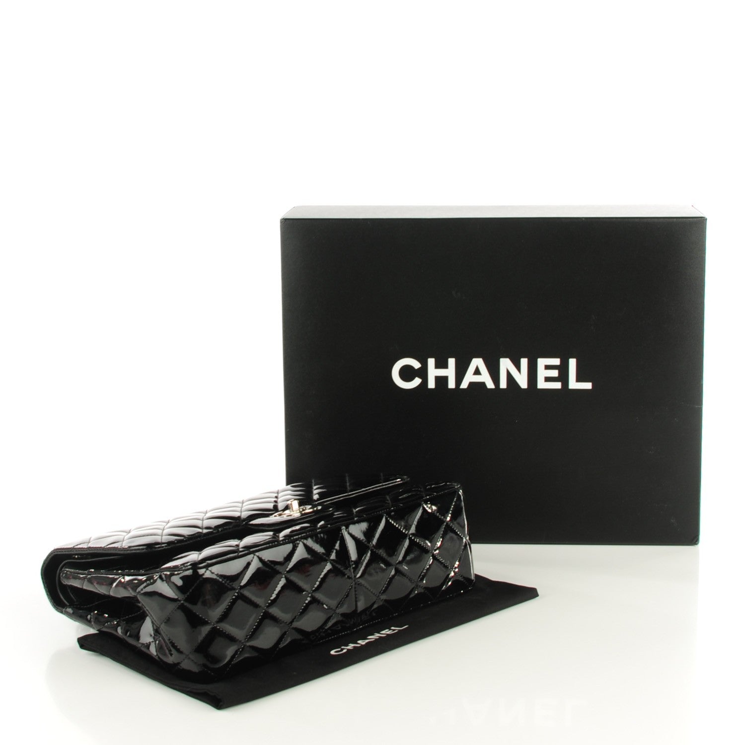 Chanel Patent Quilted Jumbo Double Flap Black 4 of 8
