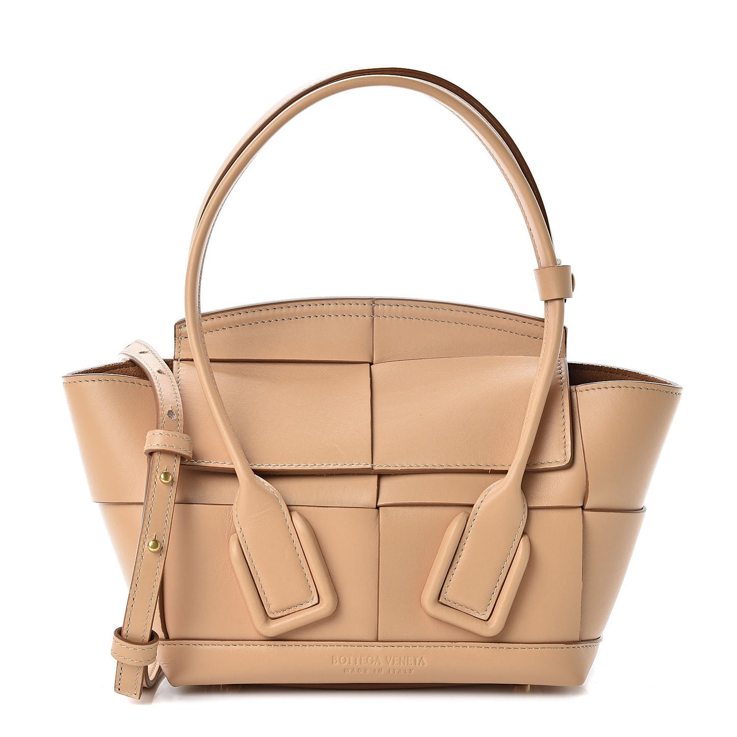 French Calfskin Maxi Intrecciato Mini Arco Nude
