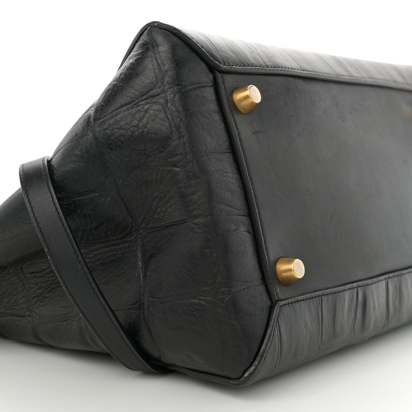 Calfskin Crocodile Embossed Small Belt Bag Black