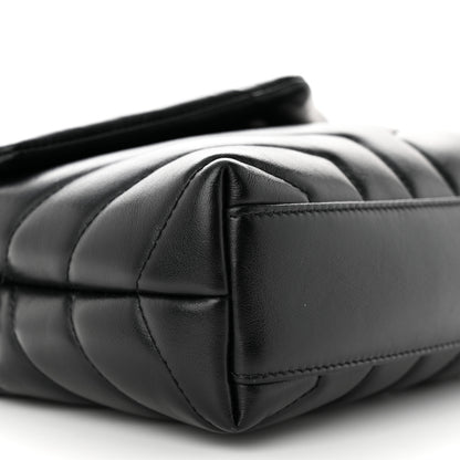 Saint Laurent Calfskin Y Quilted Monogram Monochrome Toy Loulou Crossbody Bag Black 9 of 12
