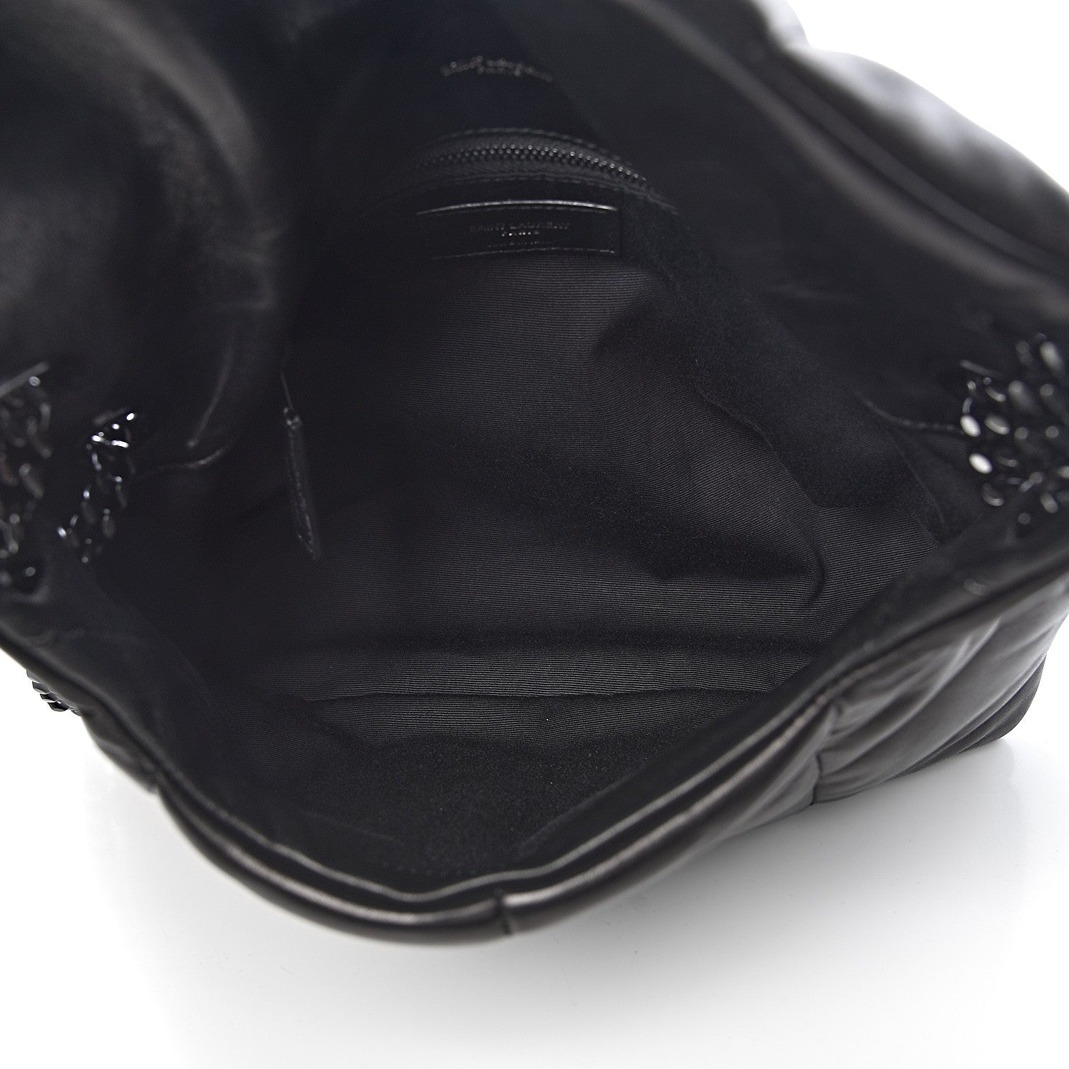 Saint Laurent Lambskin Quilted Small Loulou Puffer Monogram Chain Satchel Black 5 of 11