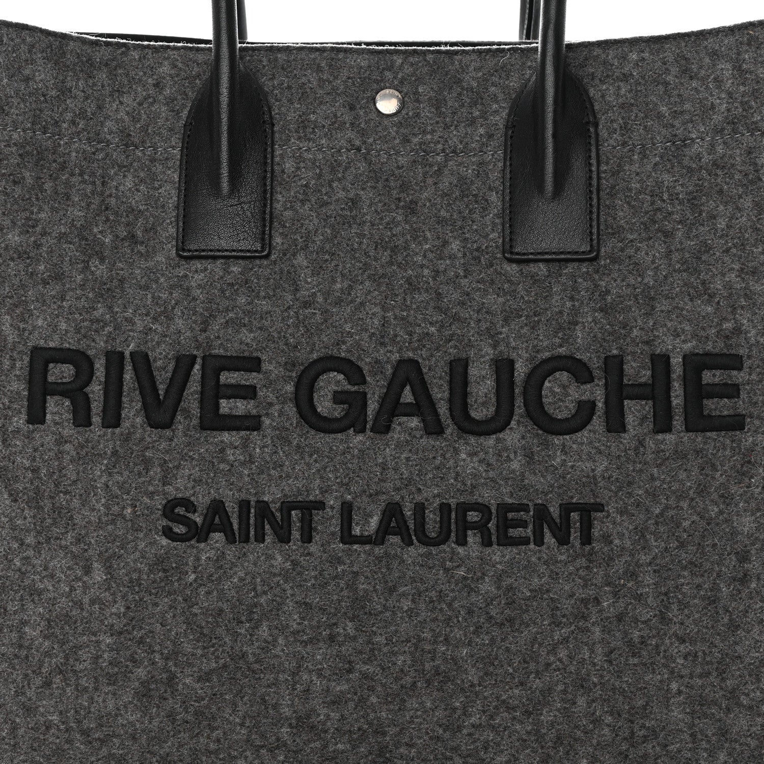 Saint Laurent Wool Calfskin Rive Gauche Tote Grey 8 of 10