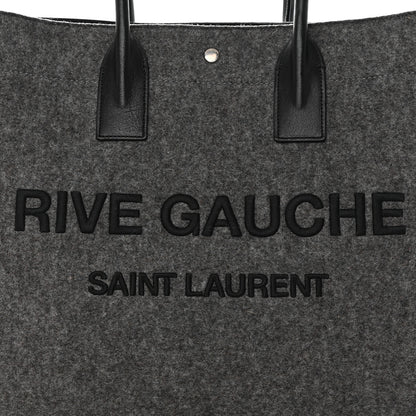 Saint Laurent Wool Calfskin Rive Gauche Tote Grey 8 of 10