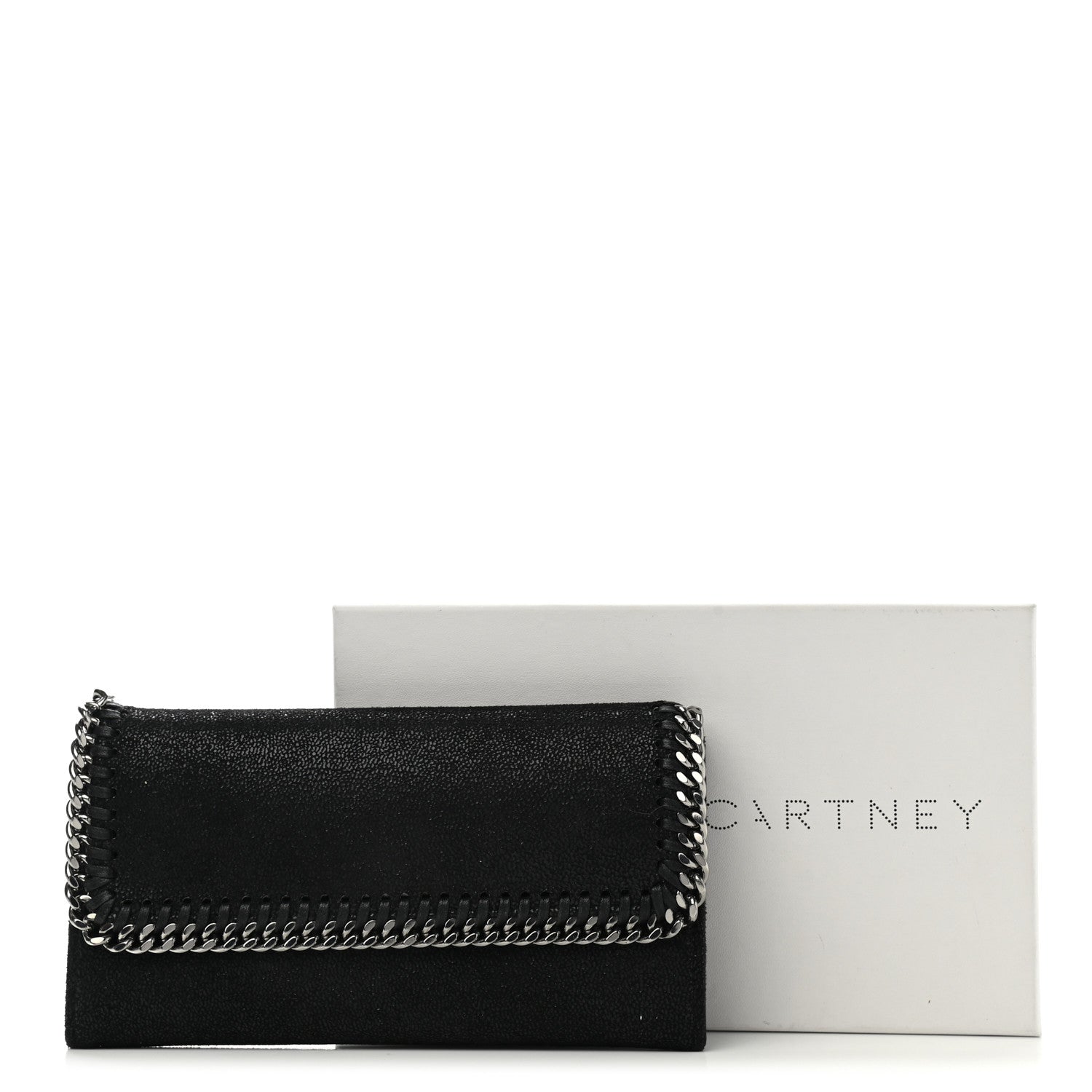 Stella McCartney Shaggy Deer Falabella Flap Wallet Black 7 of 7