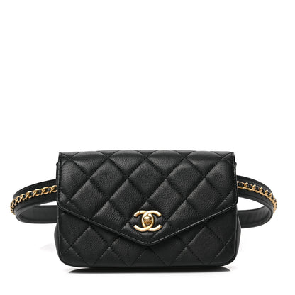 Chanel Calfskin Quilted Flap Waist Bag Black 1 of 8