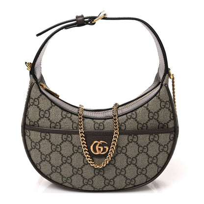 Gucci GG Supreme Monogram Textured Dollar Calfskin Small Ophidia Shoulder Bag Beige Ebony New Acero 1 of 10