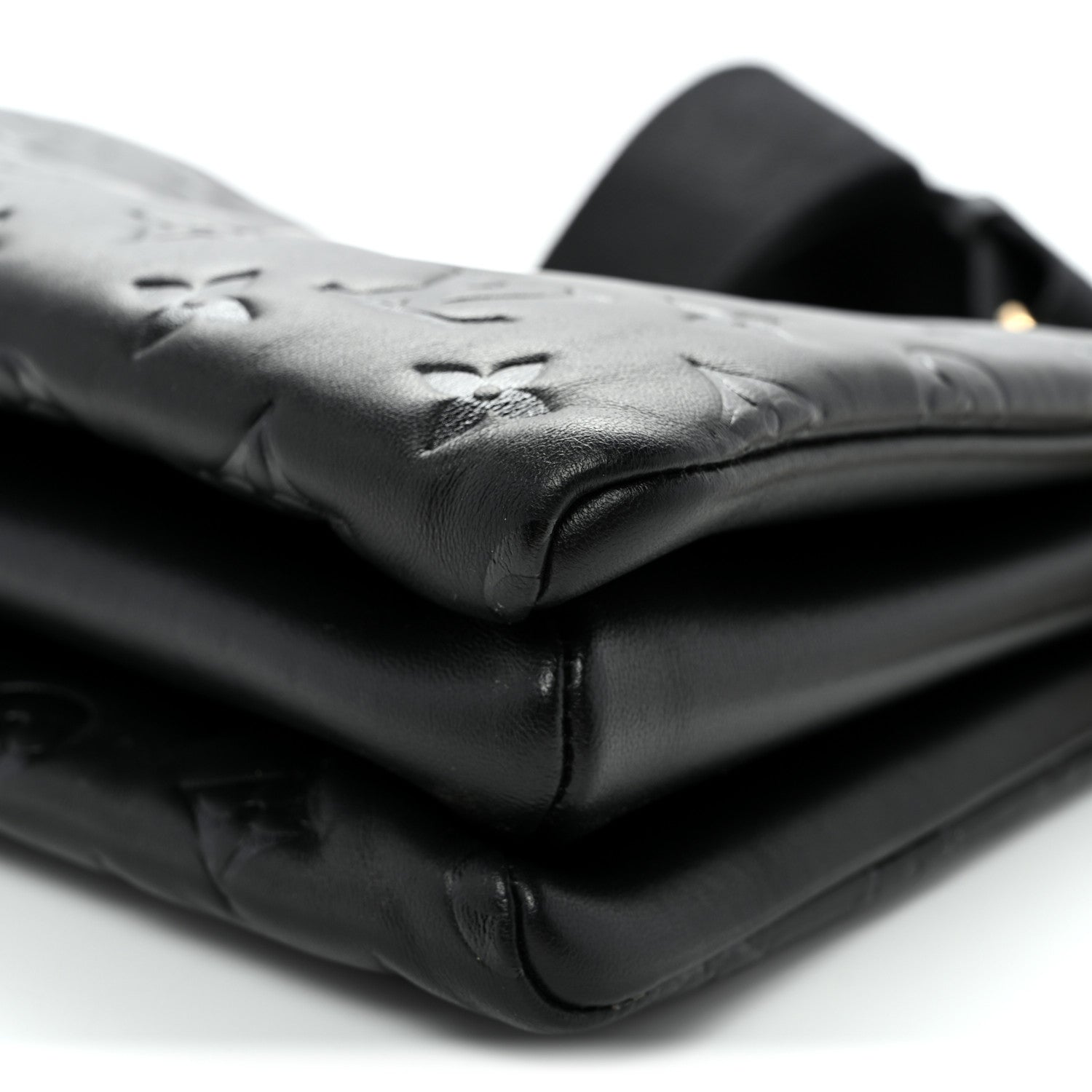 Louis Vuitton Lambskin Embossed Monogram Coussin PM Black 1886639